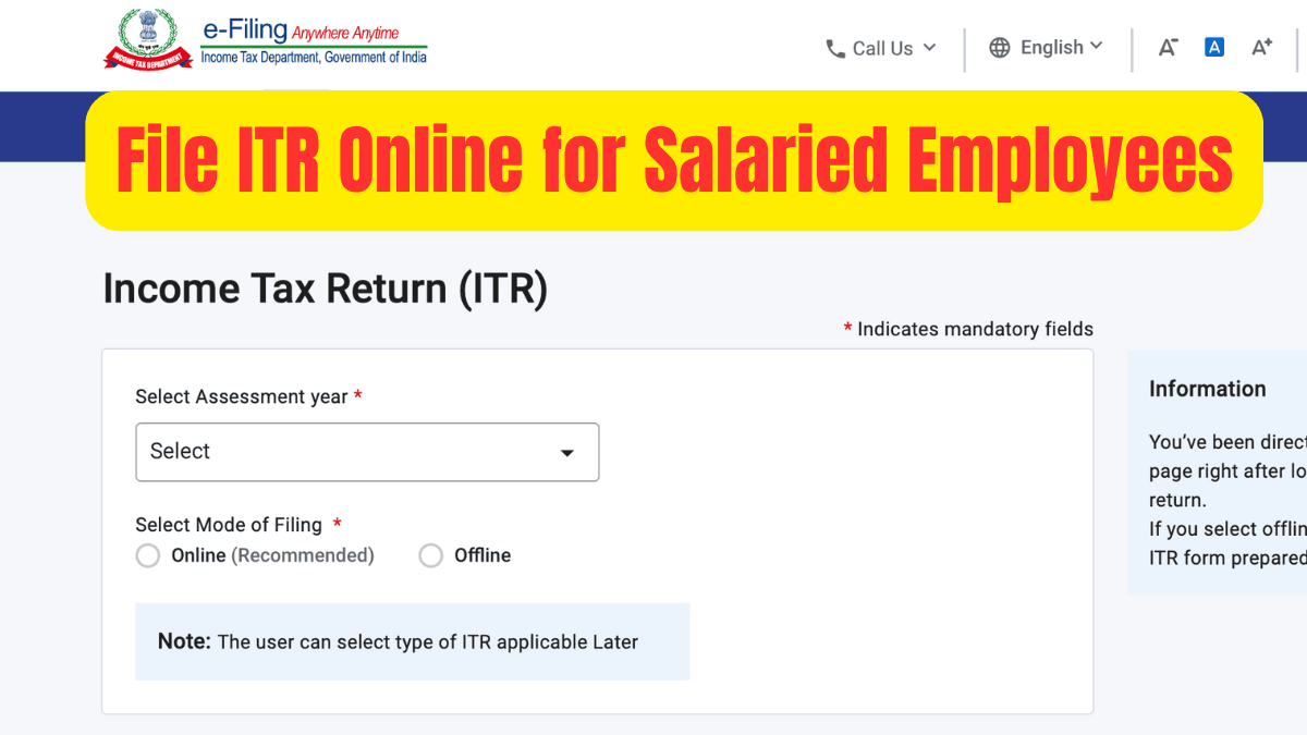 File ITR Online for Salaried Employees