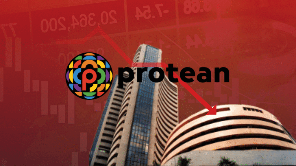 Protean eGov Share Price Crash 20%: PAN 2.0 Exclusion Triggers 20% Meltdown Sparks Investor Panic 1 Protean Egov technologies Limited share price